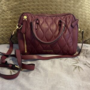 Vera Bradley Plum Quilted Leather Crossbody Bag
8x7x3